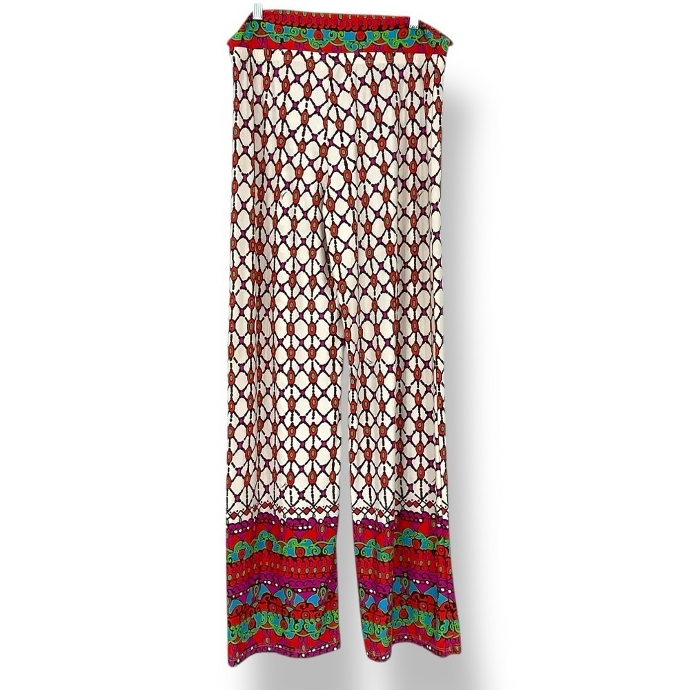 Trina Turk Medium Venice Beach Wide Leg Stretch Colorful Patterned Women's Pants